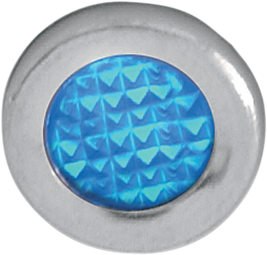 Drag Specialties Stainless Steel Bezel 0.3" Blue Snap-In Indicator Light Harley