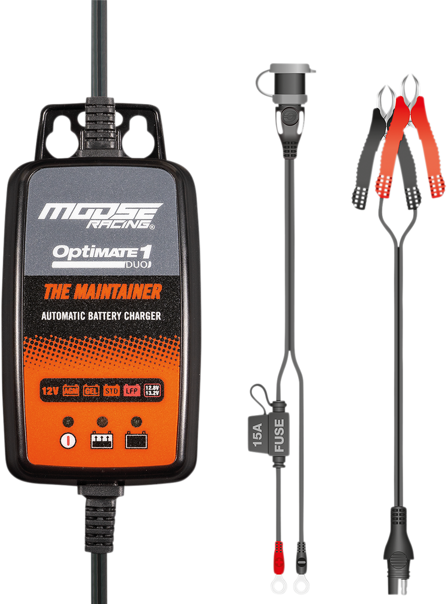 Moose Optimate 1 Duo Battery Charger Tender Maintainer 12V Motorcycle ATV UTV