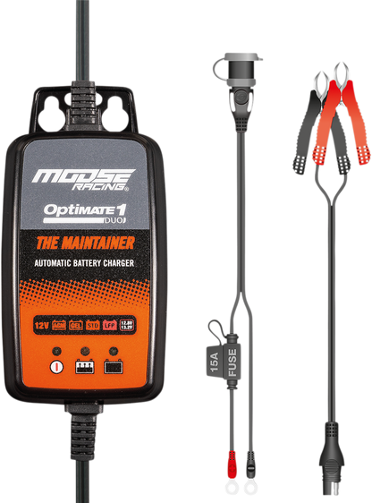 Moose Optimate 1 Duo Battery Charger Tender Maintainer 12V Motorcycle ATV UTV