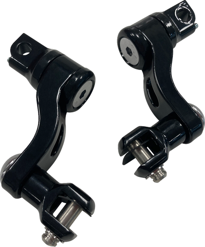 Drag Specialties Black Adjustable Passenger Foot Peg Mounts for Harley Davidson