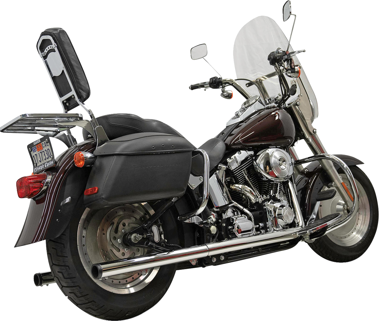 Bassani True Dual 2-2 Chrome Drag Pipe Exhaust System for 1986-17 Harley Softail