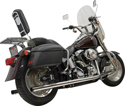 Bassani True Dual 2-2 Chrome Drag Pipe Exhaust System for 1986-17 Harley Softail