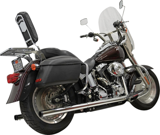 Bassani True Dual 2-2 Chrome Drag Pipe Exhaust System for 1986-17 Harley Softail