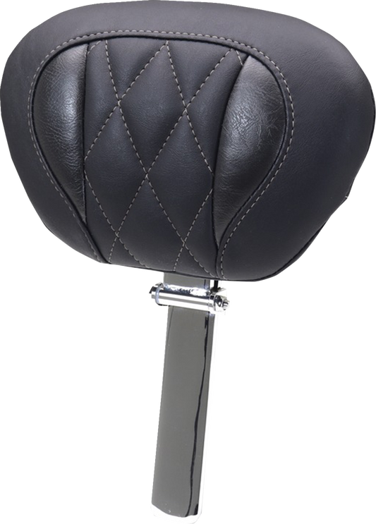 Mustang Deluxe Tour Gray Diamond Driver Backrest for 2023-2026 Harley Touring