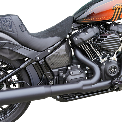Arlen Ness Gloss Carbon Fiber Weave Side Cover Kit for 2018-2024 Harley Softail
