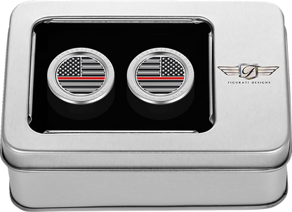 Figurati Designs Red Line Flag Short Magnetic Docking Hardware Covers for Harley