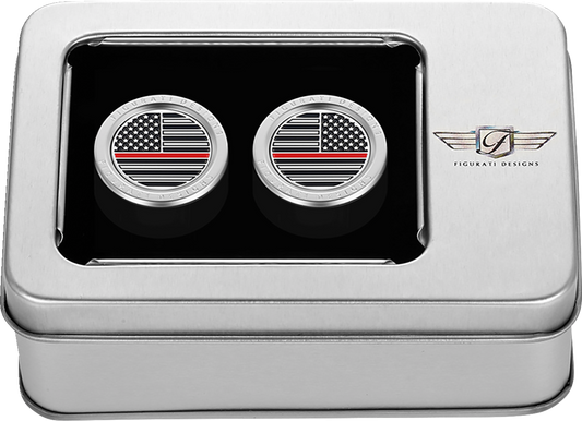 Figurati Designs Red Line Flag Short Magnetic Docking Hardware Covers for Harley