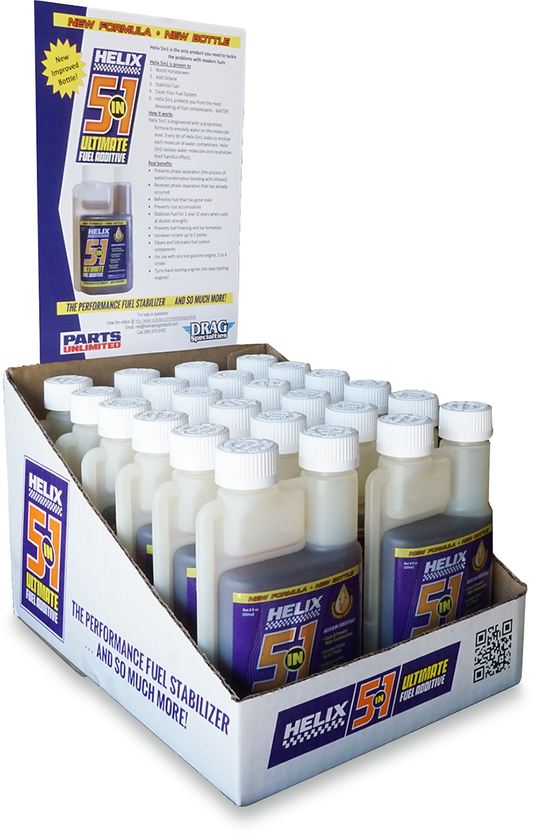Helix 12 Pack 8oz Universal 5 in 1 Motorcycle Fuel Gas Treatment for Harley