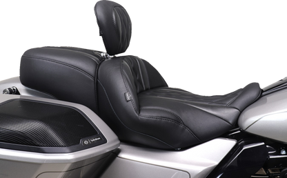 Mustang Deluxe Tour Black Diamond Driver Backrest for 2023-2026 Harley Touring