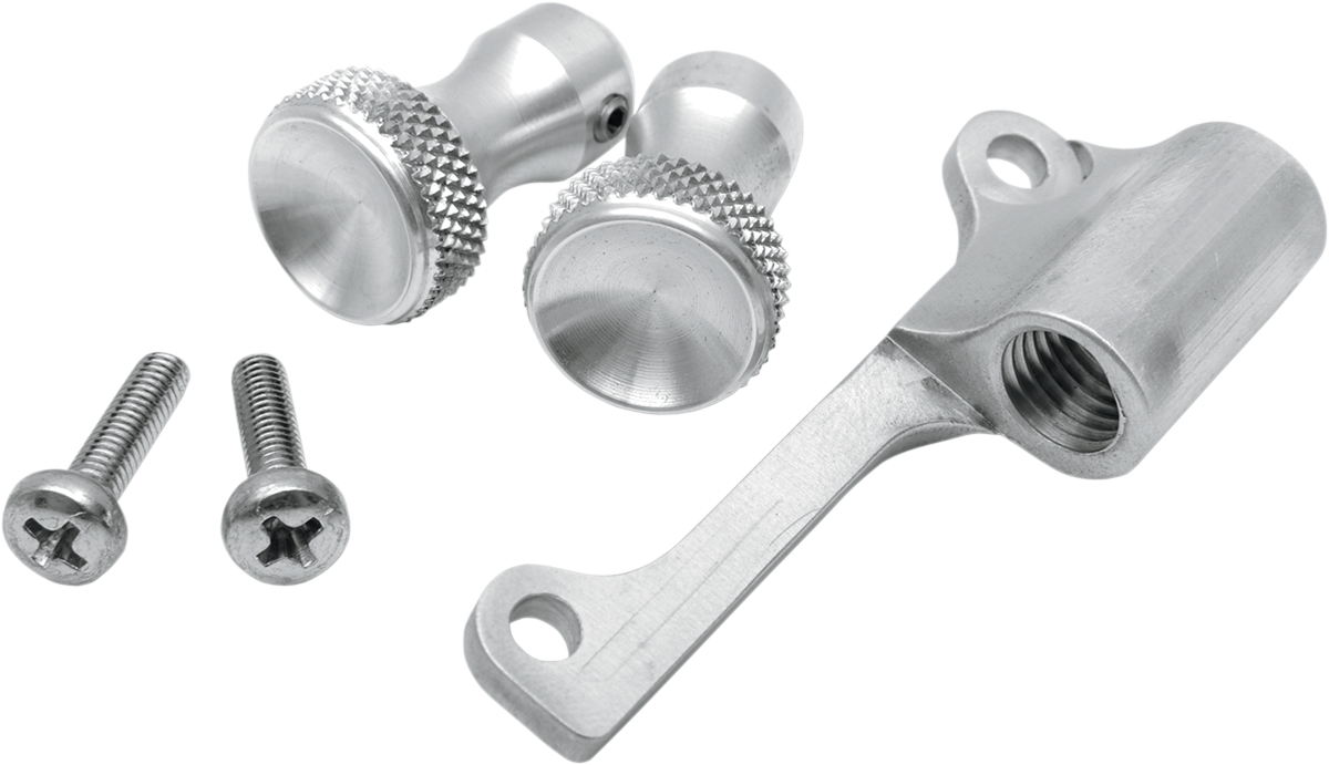 Todds Cycles Silver Mikuni Enrichener Cable Relocation Bracket Knob Kit Harley