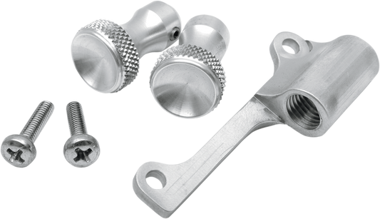 Todds Cycles Silver Mikuni Enrichener Cable Relocation Bracket Knob Kit Harley