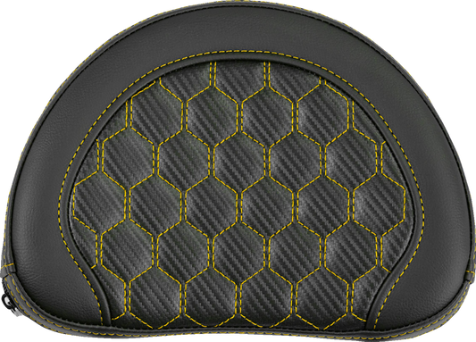 Saddlemen Contour Gold Carbon Honeycomb Stitch Sissy Bar Backrest Pad for Harley