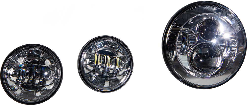 Harddrive Chrome Motorcycle LED Headlight & Passing Lamp Kit Harley Davidson