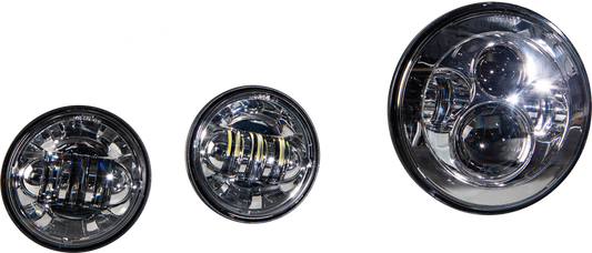 Harddrive Chrome Motorcycle LED Headlight & Passing Lamp Kit Harley Davidson