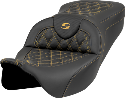 Saddlemen Roadsofa Gold Lattice Stitch Gel Seat fits 2008-2025 Harley Touring