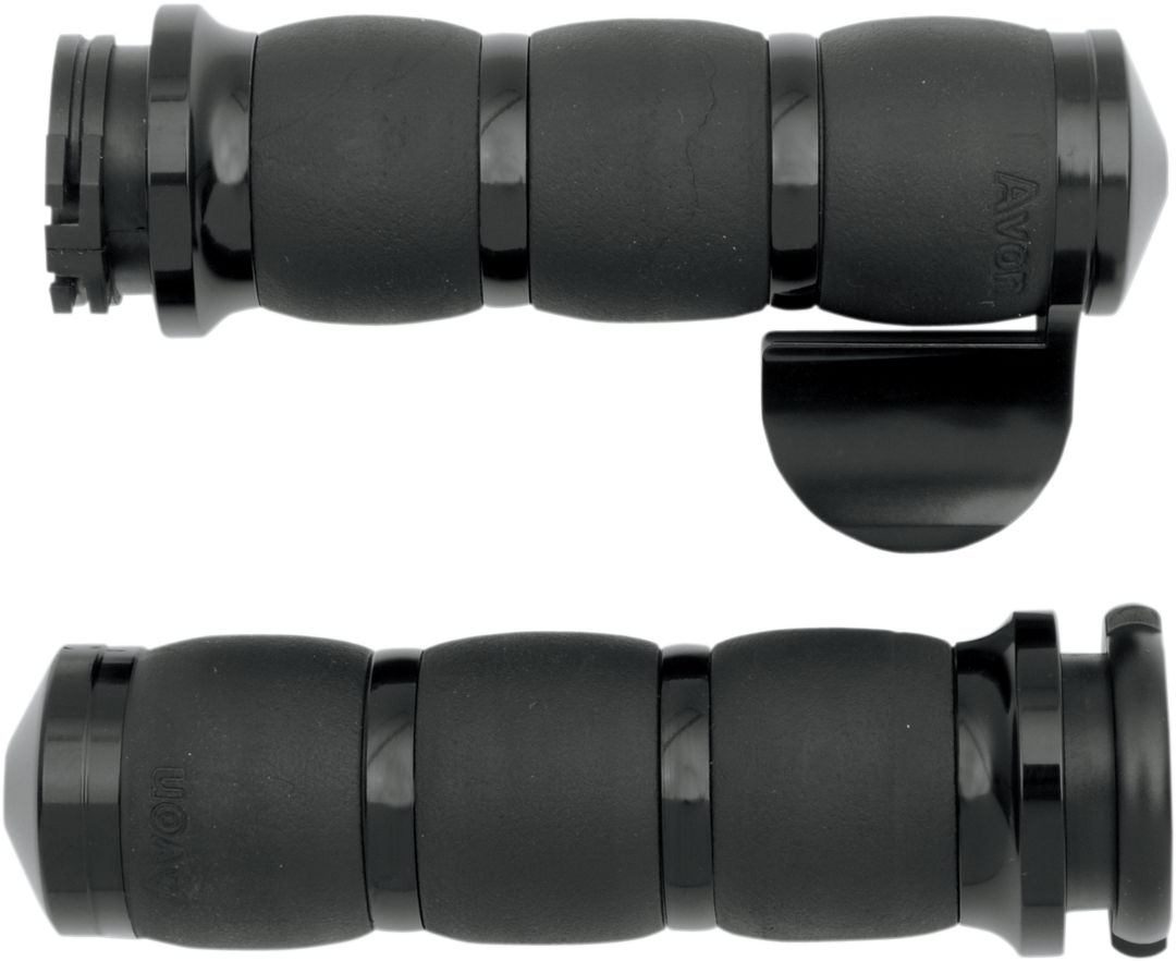 Avon Velvet 3 Ring 1" Cable Handlebar Hand Grips for 1980-2022 Harley Davidson