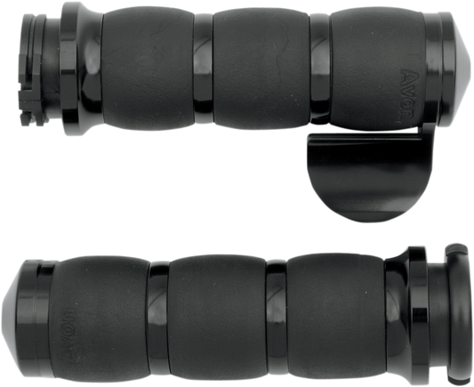 Avon Velvet 3 Ring 1" Cable Handlebar Hand Grips for 1980-2022 Harley Davidson