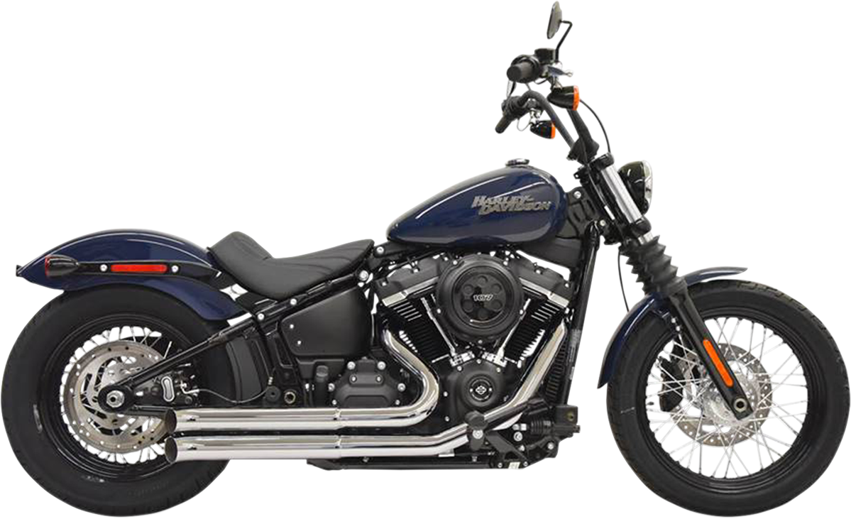 Bassani Chrome Slash Cut Pro Street Exhaust for 2018-21 Harley Softail FXBB FXLR