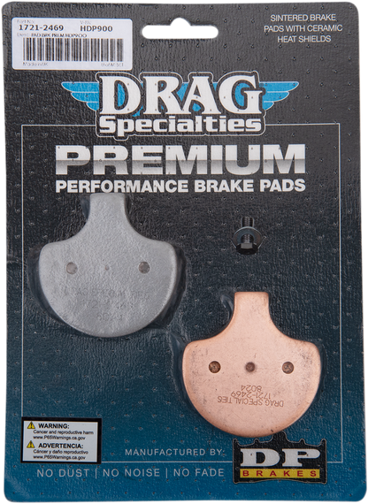 Drag Premium Sintered Metal Front Brake Pads for 1984-2011 Harley Davidson