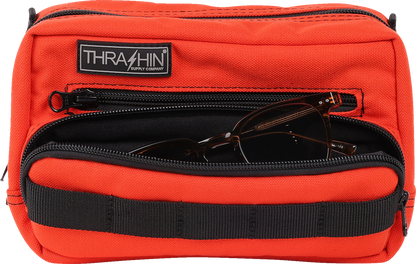 Thrashin Supply Orange Motorcycle Handlebar Storage Bag Plus for Harley THB-0028