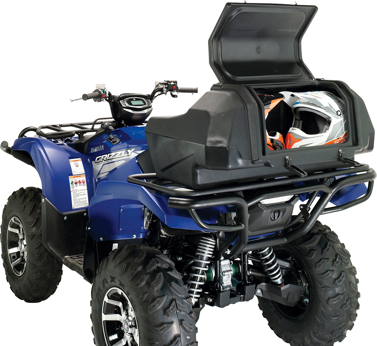 Moose Utility Black ATV Lockable Latch Rear Helmet Storage Rack Trunk & Seat