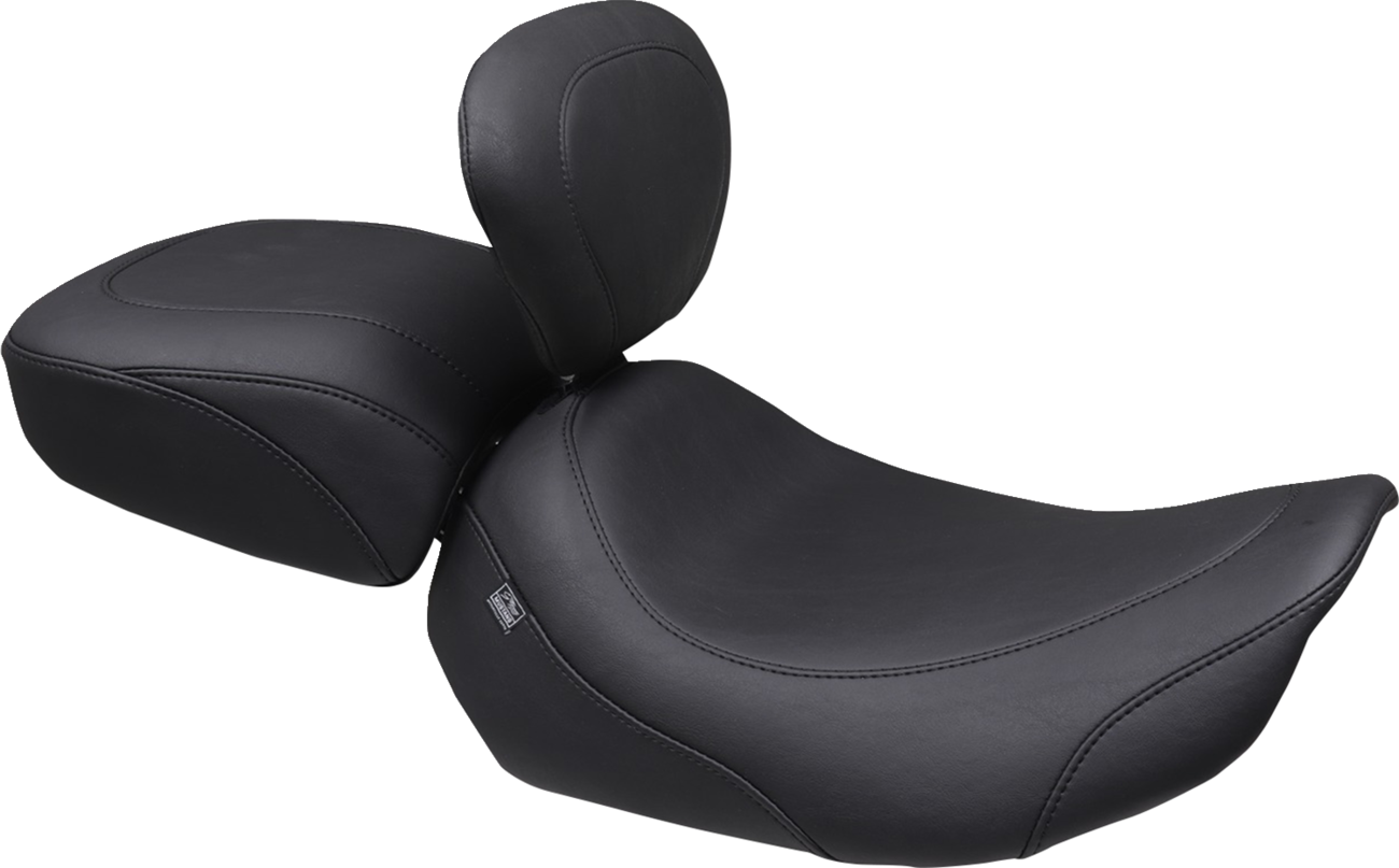 Mustang Wide Tripper Smooth Solo Seat & Backrest fits 2023-2026 Harley Touring
