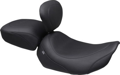 Mustang Wide Tripper Smooth Solo Seat & Backrest fits 2023-2026 Harley Touring