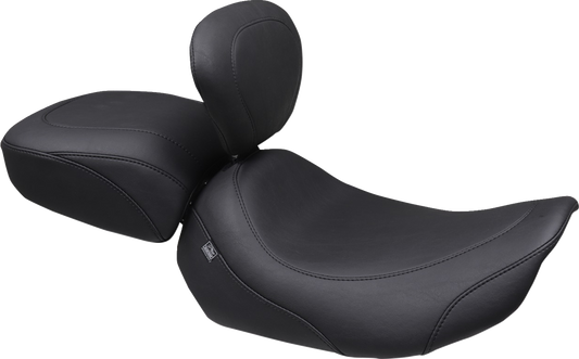 Mustang Wide Tripper Smooth Solo Seat & Backrest fits 2023-2026 Harley Touring