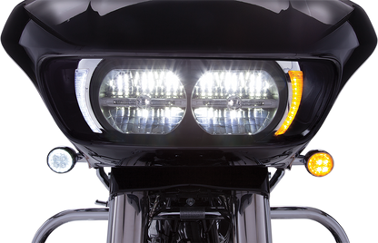 Ciro Fang Headlight Bezel LED Turn Signals for 2015-2024 Harley Road Glide FLTRK