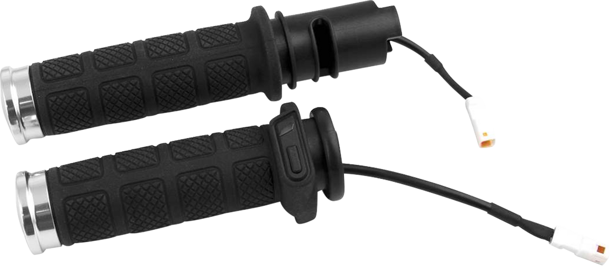 Koso Titan II Heated TBW Chrome Handlebar Grips for 23-26 Harley Touring Softail