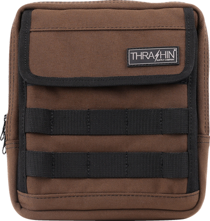 Thrashin Supply Brown Motorcycle Handlebar Storage Bag Slim for Harley THB-0032
