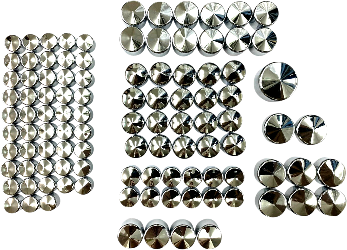 Drag Specialties Chrome Deluxe Bolt Cover Top Cap Kit 2017-2021 Harley Touring