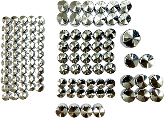 Drag Specialties Chrome Deluxe Bolt Cover Top Cap Kit 2017-2021 Harley Touring