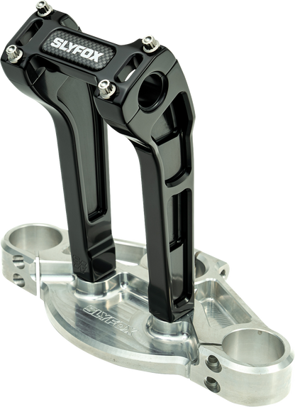Slyfox 8" Black 1-1/8" Clamping Pullback Handlebar Riser Kit for Harley Davidson