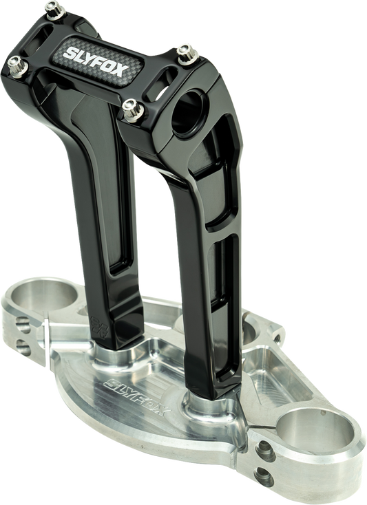 Slyfox 8" Black 1-1/8" Clamping Pullback Handlebar Riser Kit for Harley Davidson