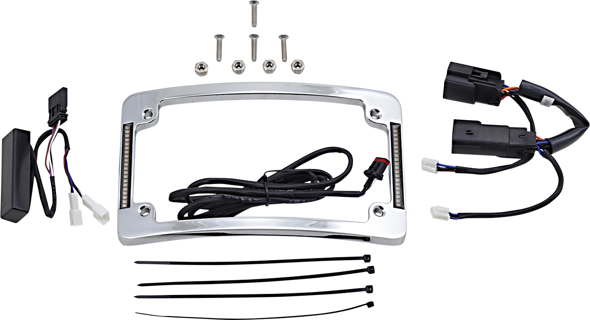 Custom Dynamics Chrome LED License Plate Frame for 2014-2024 Harley Touring