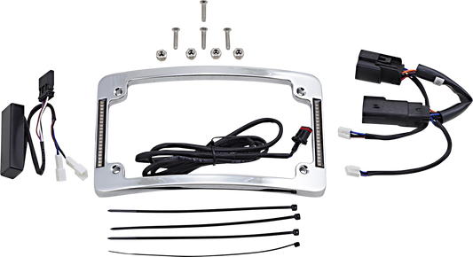 Custom Dynamics Chrome LED License Plate Frame for 2014-2024 Harley Touring