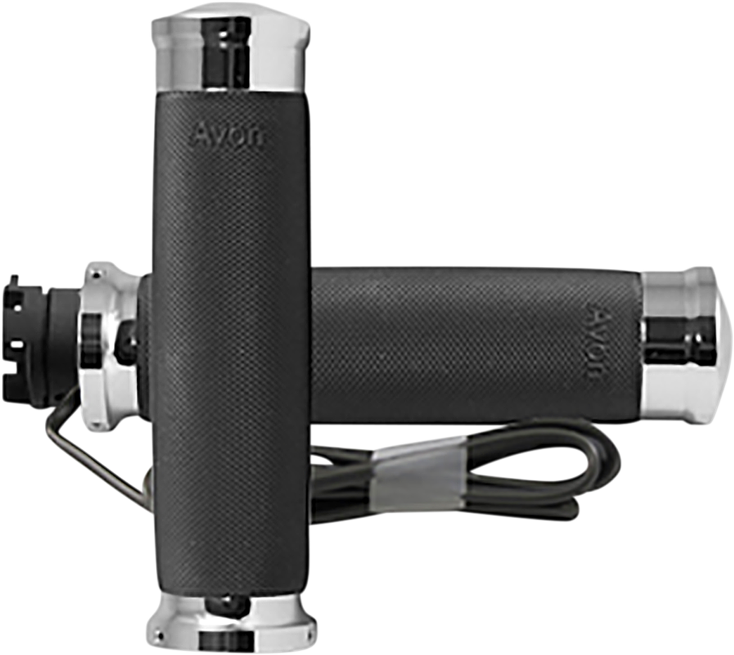 Avon Chrome Custom Contour 1" Heated Hand Grips 2015-2023 Indian Scout FTR 1200