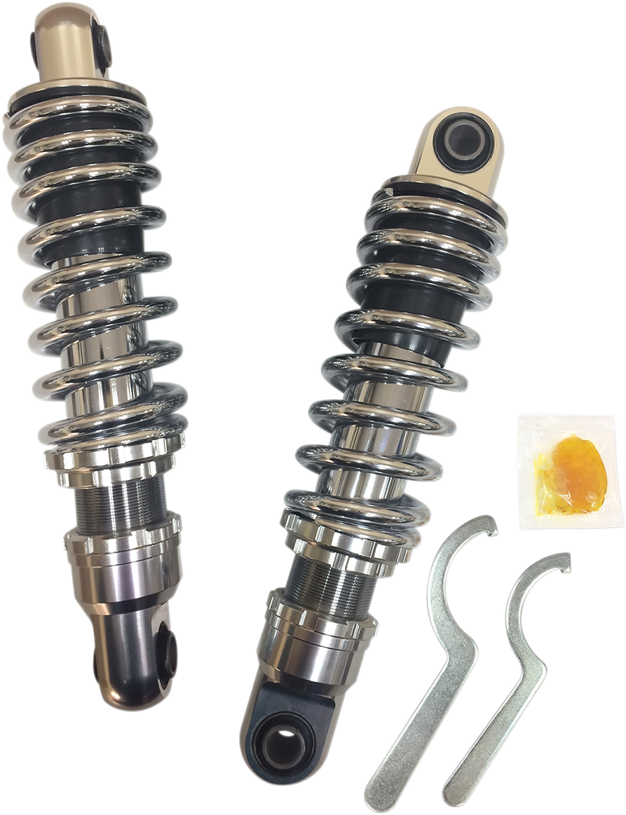 Drag Specialties Chrome Premium 10.5" Rear Shocks 1991-2017 Harley Dyna Models