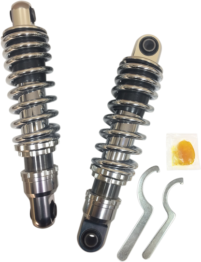 Drag Specialties Chrome Premium 10.5" Rear Shocks 1991-2017 Harley Dyna Models