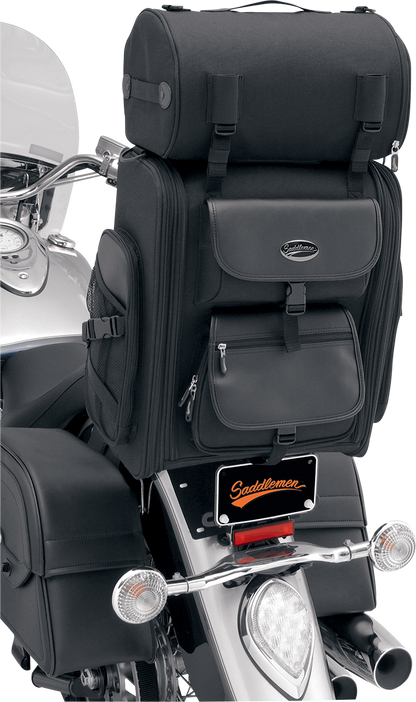Saddlemen Universal Motorcycle Leather Zipper Sissy Backrest Bar Bag Harley