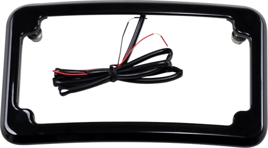 Cycle Visions Beveled Universal Motorcycle Lighted License Plate Frame Harley