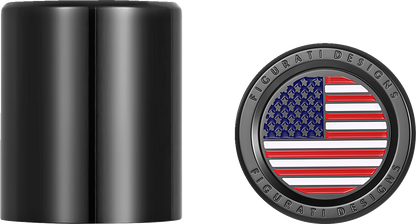 Figurati American Flag Black Short Magnetic Docking Hardware Covers for Harley