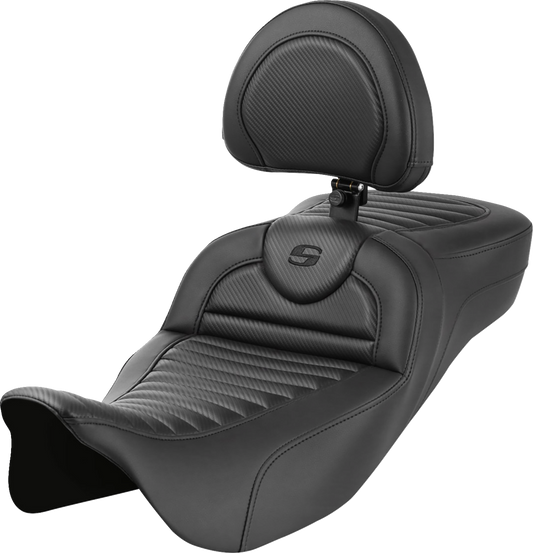 Saddlemen Roadsofa Carbon T&R Extended Seat & Backrest 2008-2025 Harley Touring