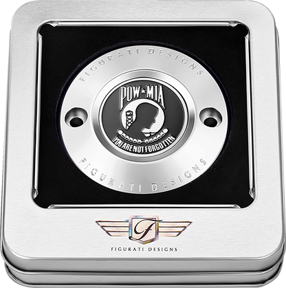 Figurati Designs POW-MIA Stainless Steel Timing Cover for 2017-2023 Harley M8