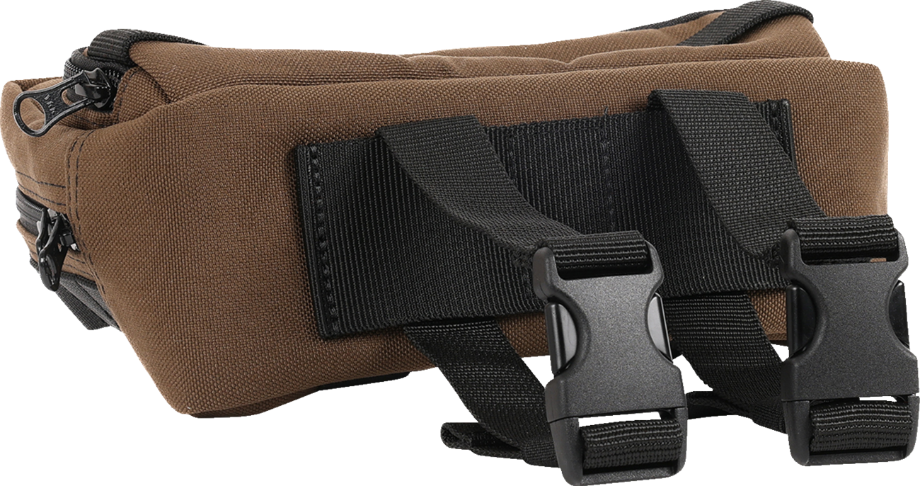 Thrashin Supply Brown Motorcycle Handlebar Storage Bag Plus for Harley THB-0009