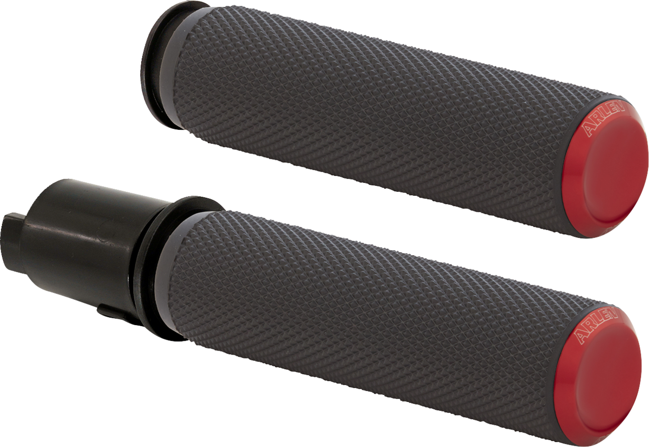Arlen Ness Knurled Red TBW Handlebar Hand Grips for 2023-2024 Harley Touring