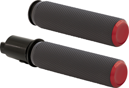 Arlen Ness Knurled Red TBW Handlebar Hand Grips for 2023-2024 Harley Touring