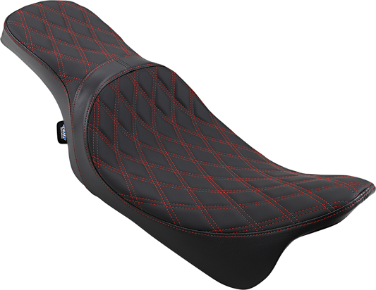 Drag Specialties Predator Red Double Diamond Seat fits 2008-2024 Harley Touring