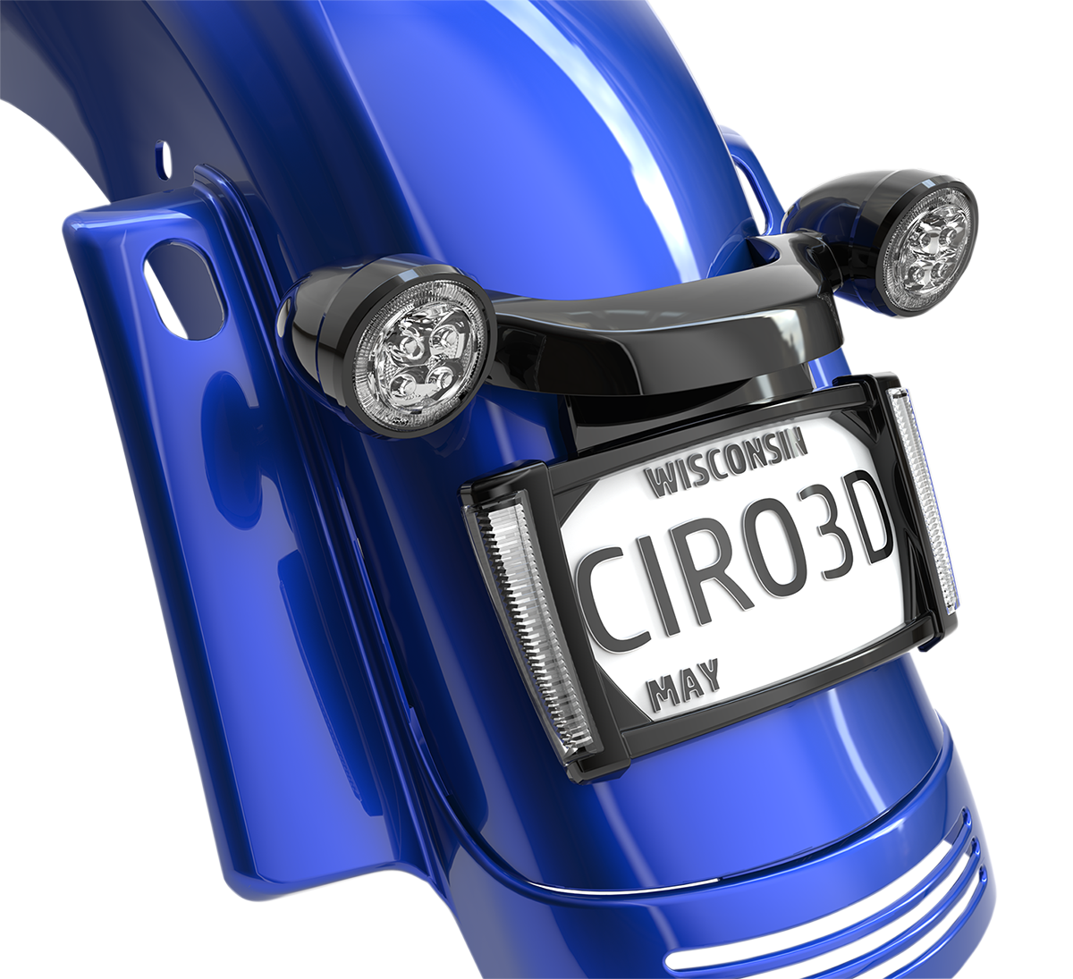 Ciro Black Smoke LED License Plate Frame for 2014-2024 Harley Street Road Glide